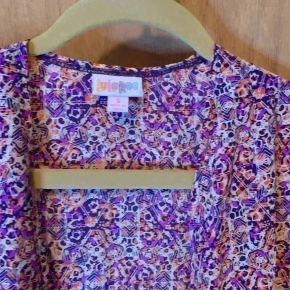 NWT LulaRoe Joy Open Front Vest Cardigan Purple Multi Color Small - Picture 9 of 15